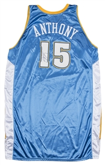 2003-04 Carmelo Anthony Game Used & Signed Denver Nuggets Rookie  Road Jersey (MEARS, JSA & Letter of Provenance) 